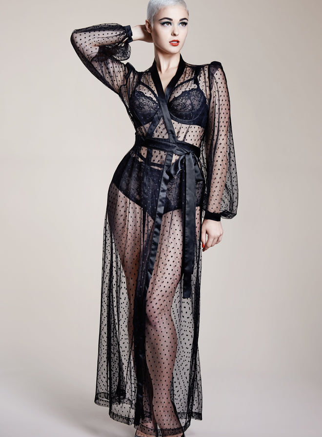 Lamarr Robe Gown - Black